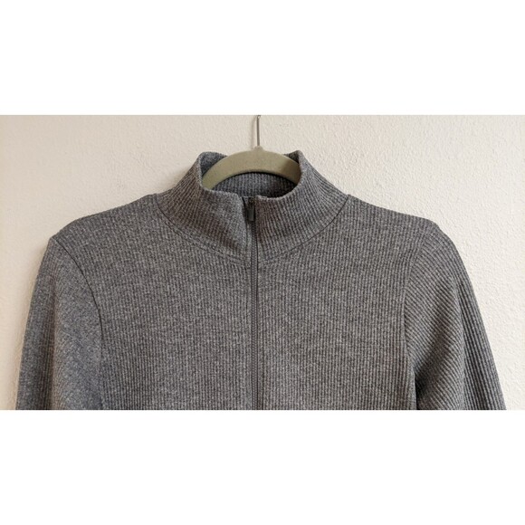 ACTIVE DOMINO Fashion Heather Gray Nylon Stretch Full Zip Athletic Jacket L - Picture 3 of 10